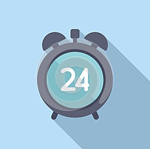 Period alarm clock time icon flat vector. Duration event