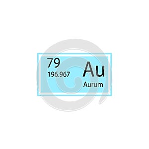 Periodic table element aurum icon. Element of chemical sign icon. Premium quality graphic design icon. Signs and symbols collectio