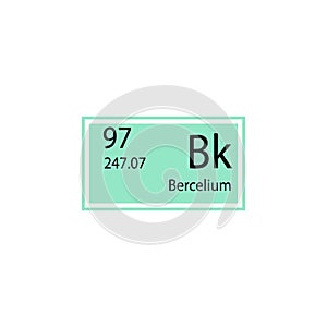 Periodic table element bercelium icon. Element of chemical sign icon. Premium quality graphic design icon. Signs and symbols colle