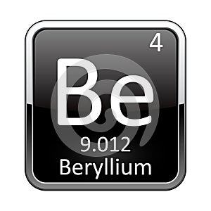 The periodic table element Beryllium. Vector illustration