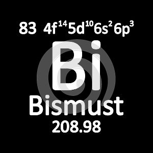 Periodic table element bismuth icon.
