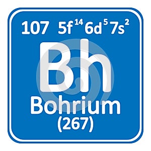 Periodic table element bohrium icon.