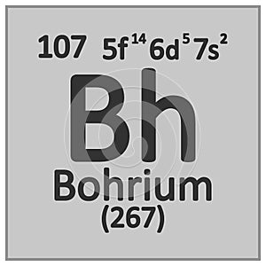 Periodic table element bohrium icon