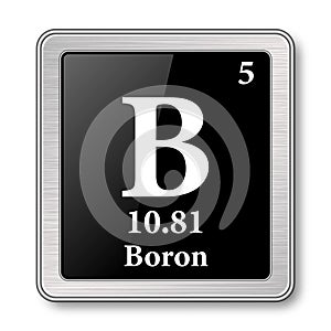 The periodic table element Boron. Vector illustration