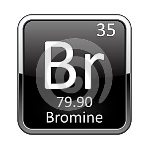 The periodic table element Bromine. Vector illustration