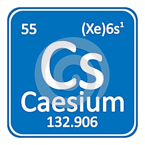 Periodic table element caesium icon.