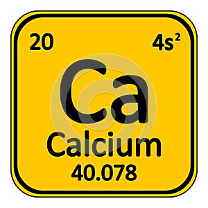 Periodic table element calcium icon.