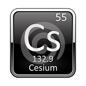 The periodic table element Cesium. Vector illustration