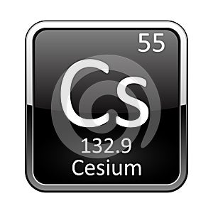 The periodic table element Cesium. Vector illustration photo