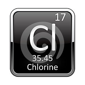 The periodic table element Chlorine. Vector illustration