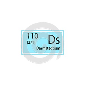 Periodic table element darmstadtium icon. Element of chemical sign icon. Premium quality graphic design icon. Signs and symbols co