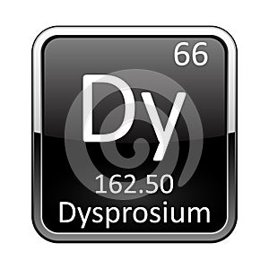 The periodic table element Dysprosium. Vector illustration
