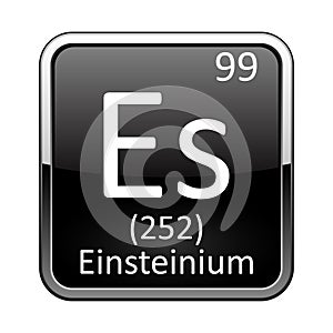 The periodic table element Einsteinium. Vector illustration