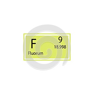 Periodic table element fluorum icon. Element of chemical sign icon. Premium quality graphic design icon. Signs and