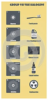 Periodic Table of element group VII The halogens