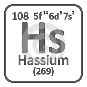 Periodic table element hassium icon.