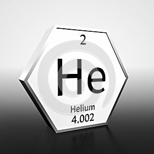 Periodic Table Element Helium Rendered Black on White on White and Black