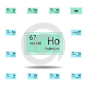 Periodic table element holmium color icon. Set of chemical sign color icon. Signs and symbols collection icon for websites, web