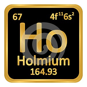 Periodic table element holmium icon.