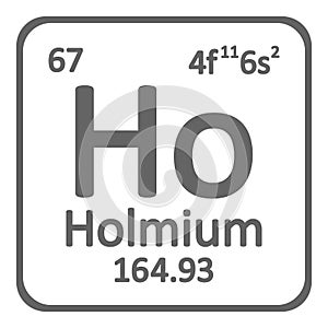 Periodic table element holmium icon.