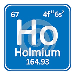 Periodic table element holmium icon.