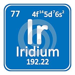 Periodic table element iridium icon.