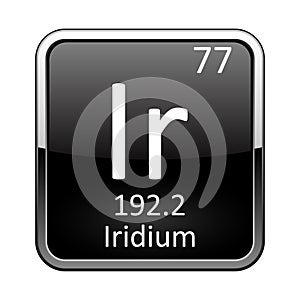 The periodic table element Iridium. Vector illustration