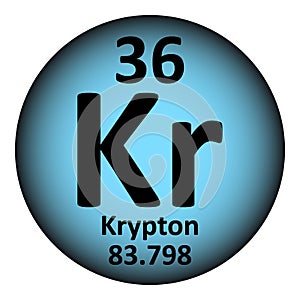 Periodic table element krypton icon
