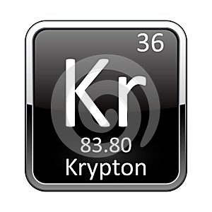The periodic table element Krypton. Vector illustration