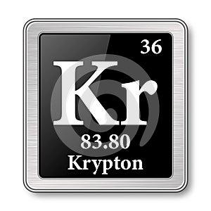 The periodic table element Krypton. Vector illustration