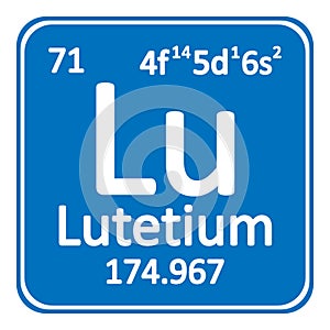 Periodic table element lutetium icon.