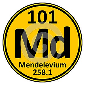 Periodic table element mendelevium icon
