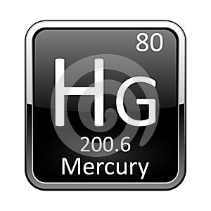 The periodic table element Mercury. Vector illustration