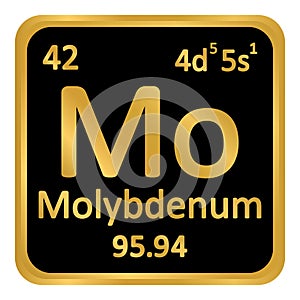 Periodic table element molybdenum icon.