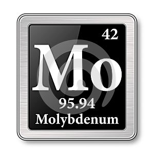 The periodic table element Molybdenum. Vector illustration