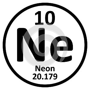 Periodic table element neon icon