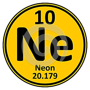 Periodic table element neon icon