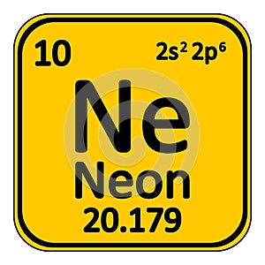 Periodic table element neon icon.