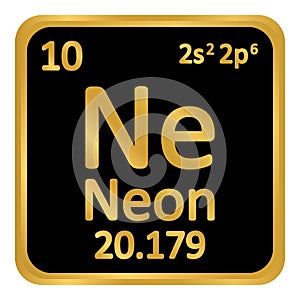 Periodic table element neon icon.