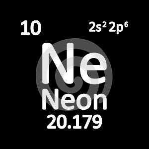 Periodic table element neon icon.