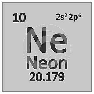 Periodic table element neon icon