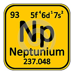 Periodic table element neptunium icon.