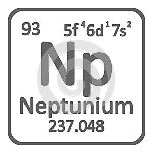 Periodic table element neptunium icon.