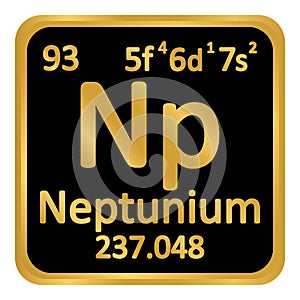 Periodic table element neptunium icon.