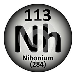 Periodic table element nihonium icon