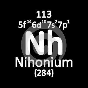 Periodic table element nihonium icon.