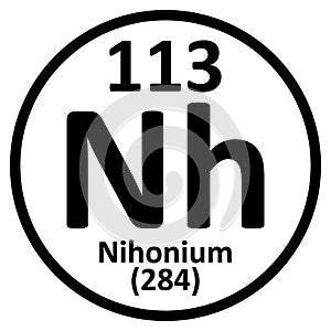 Periodic table element nihonium icon