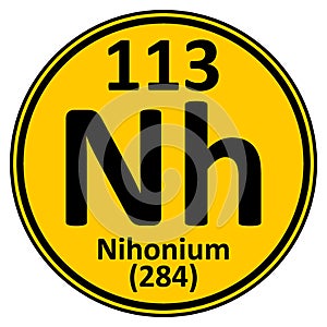Periodic table element nihonium icon