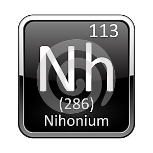The periodic table element Nihonium. Vector illustration