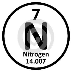 Periodic table element nitrogen icon